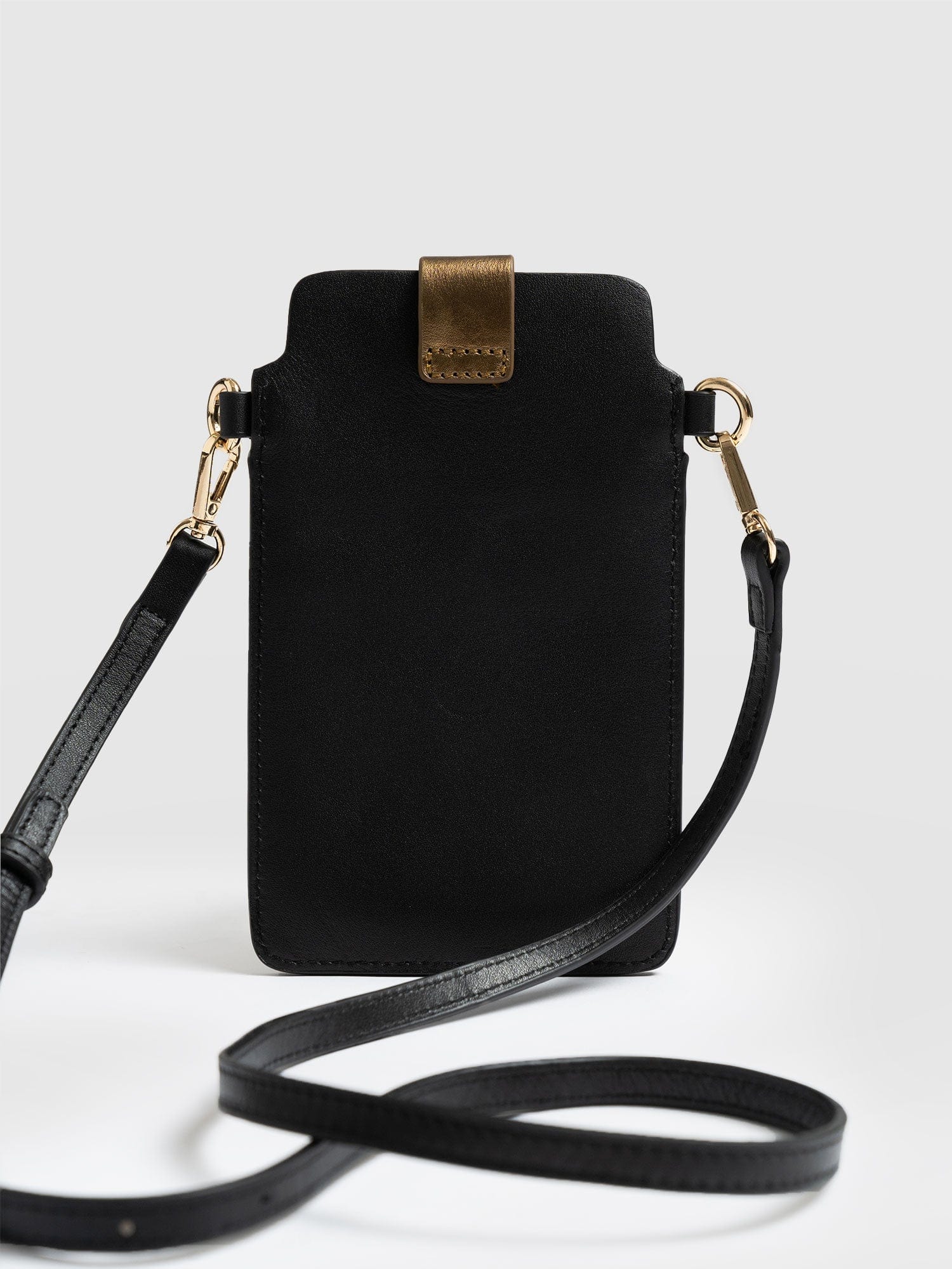 Pimlico Phone Bag Gold & Black - Women's Bags | Saint + Sofia® EU